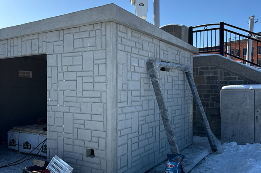Installation de béton préfabriqués dans le Grand Montréal.